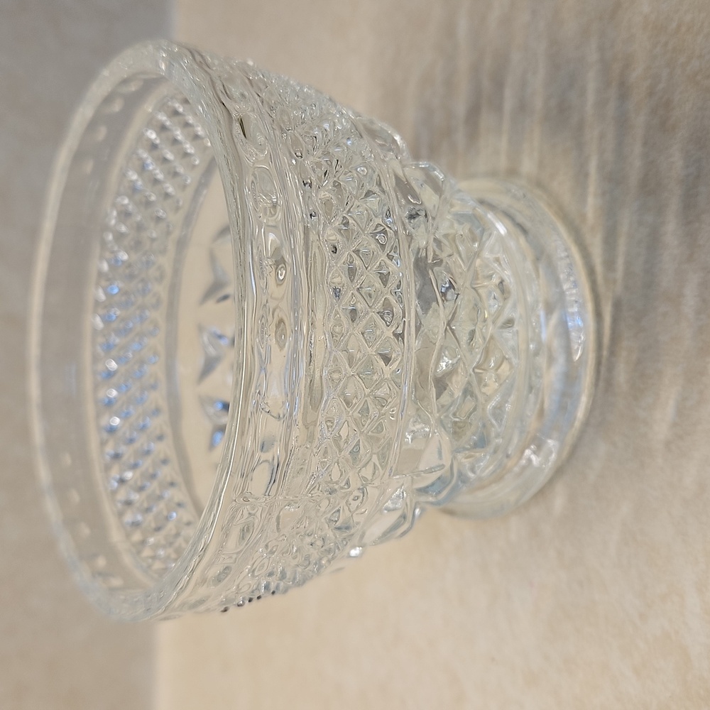 Vintage Anchor Hocking Wexford Open Sugar Bowl Clear Glass 3"